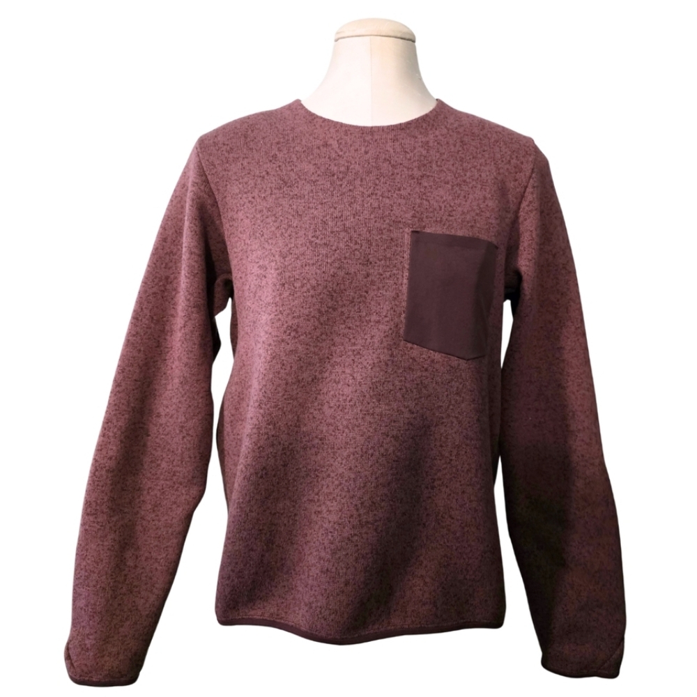 Arc’teryx Covert Sweater Knit Fleece Pullover Women Size Medium Heather Burgundy